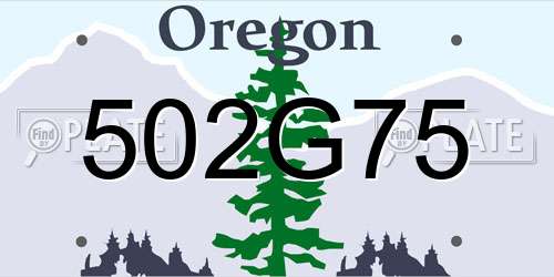 502G75 Oregon License Plate
