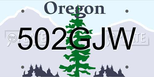 502GJW Oregon License Plate