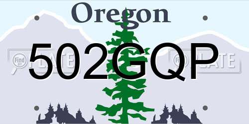 502GQP Oregon License Plate