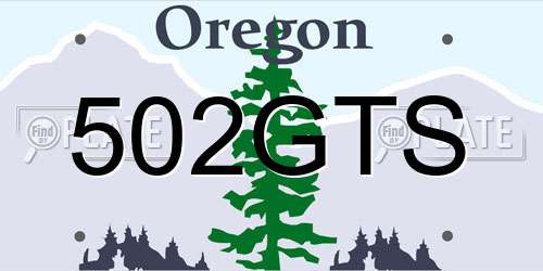 502GTS Oregon License Plate