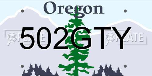 502GTY Oregon License Plate