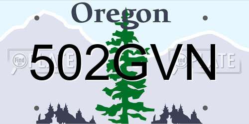 502GVN Oregon License Plate