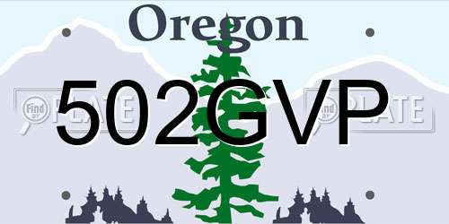502GVP Oregon License Plate