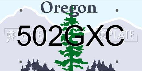 502GXC Oregon License Plate