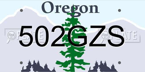 502GZS Oregon License Plate
