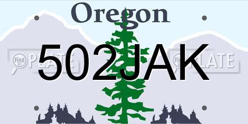 502JAK Oregon License Plate