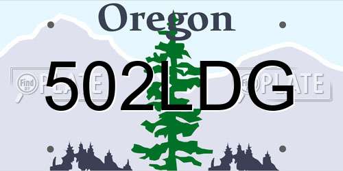 502LDG Oregon License Plate