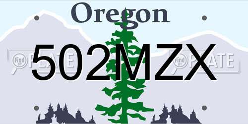 502MZX Oregon License Plate
