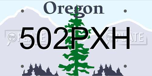 502PXH Oregon License Plate