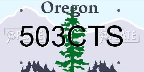 503CTS Oregon License Plate