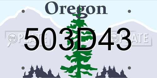 503D43 Oregon License Plate