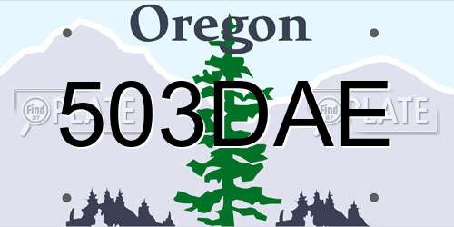 503DAE Oregon License Plate