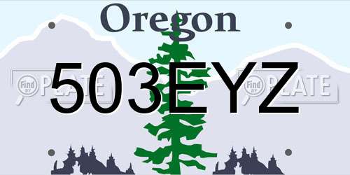 503EYZ Oregon License Plate