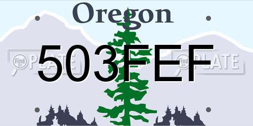 503FEF Oregon License Plate