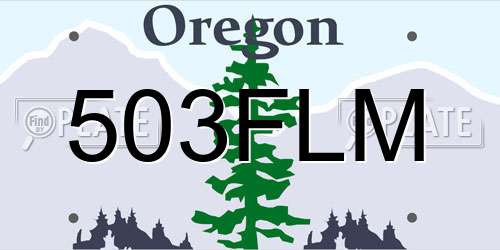 503FLM Oregon License Plate