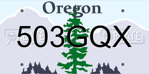 503GQX Oregon License Plate