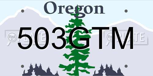 503GTM Oregon License Plate