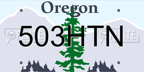 503HTN Oregon License Plate