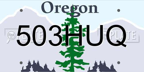503HUQ Oregon License Plate