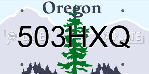 503HXQ Oregon License Plate