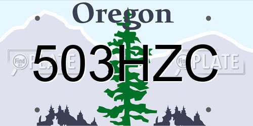 503HZC Oregon License Plate