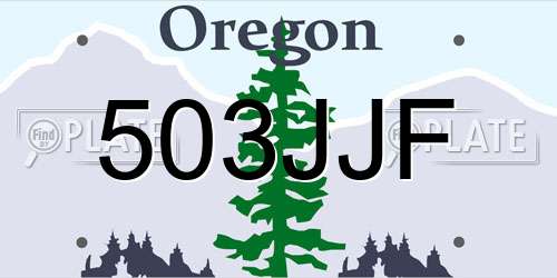 503JJF Oregon License Plate