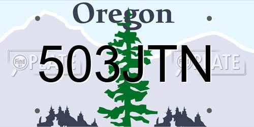 503JTN Oregon License Plate