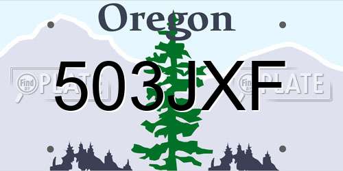 503JXF Oregon License Plate