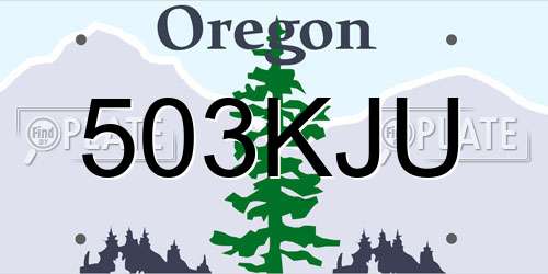 503KJU Oregon License Plate