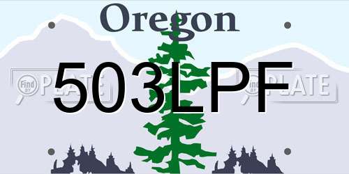 503LPF Oregon License Plate