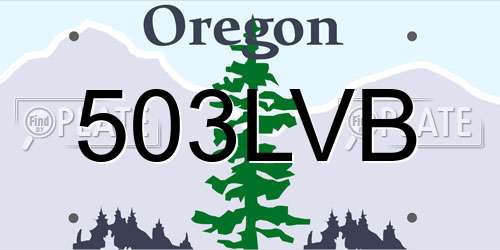 503LVB Oregon License Plate