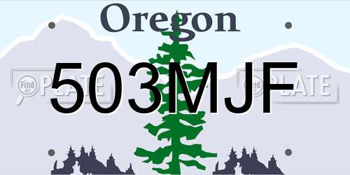 503MJF Oregon License Plate