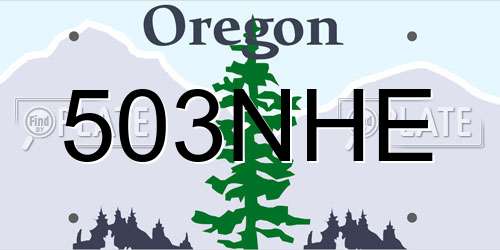 503NHE Oregon License Plate