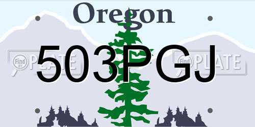 503PGJ Oregon License Plate