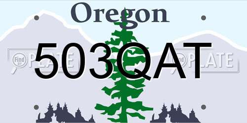 503QAT Oregon License Plate