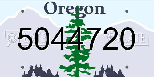 5044720 Oregon License Plate