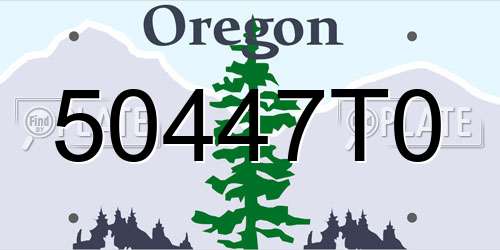 50447T0 Oregon License Plate