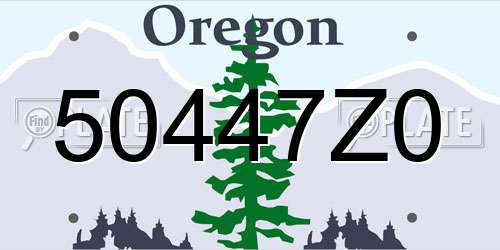 50447Z0 Oregon License Plate