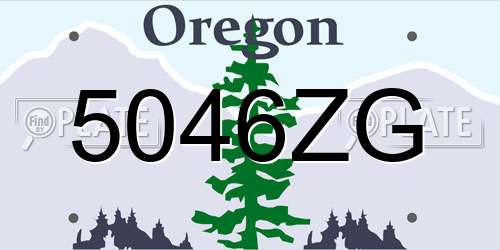 5046ZG Oregon License Plate