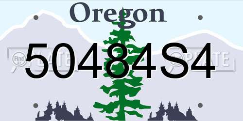 50484S4 Oregon License Plate