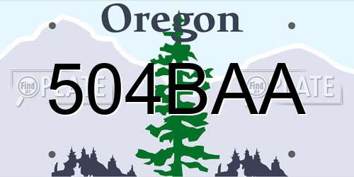 504BAA Oregon License Plate