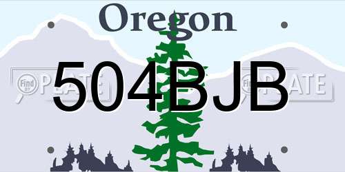 504BJB Oregon License Plate