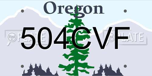 504CVF Oregon License Plate