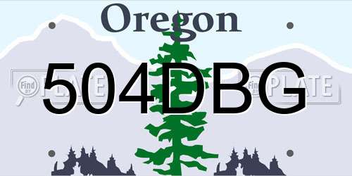 504DBG Oregon License Plate