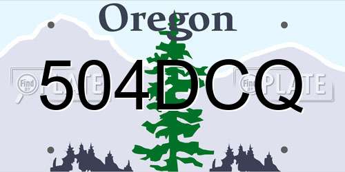 504DCQ Oregon License Plate