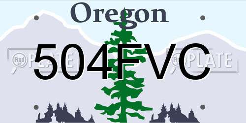 504FVC Oregon License Plate
