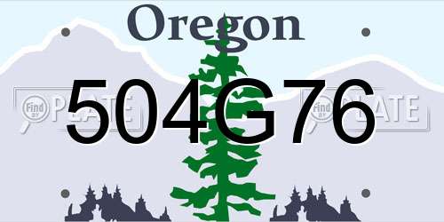 504G76 Oregon License Plate