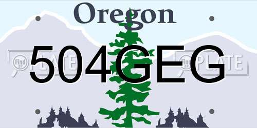 504GEG Oregon License Plate