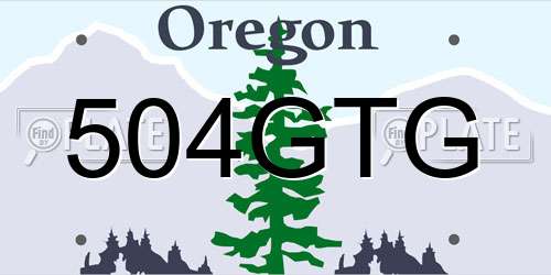 504GTG Oregon License Plate