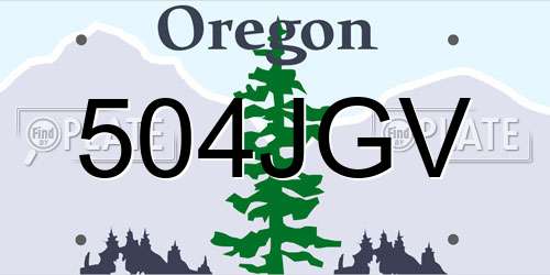504JGV Oregon License Plate